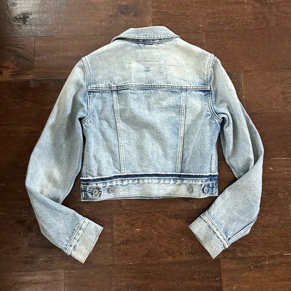 ALLSAINTS-Hay denim jacket-distressed blue-size Small-EUC-retail $160 - Picture 11 of 15